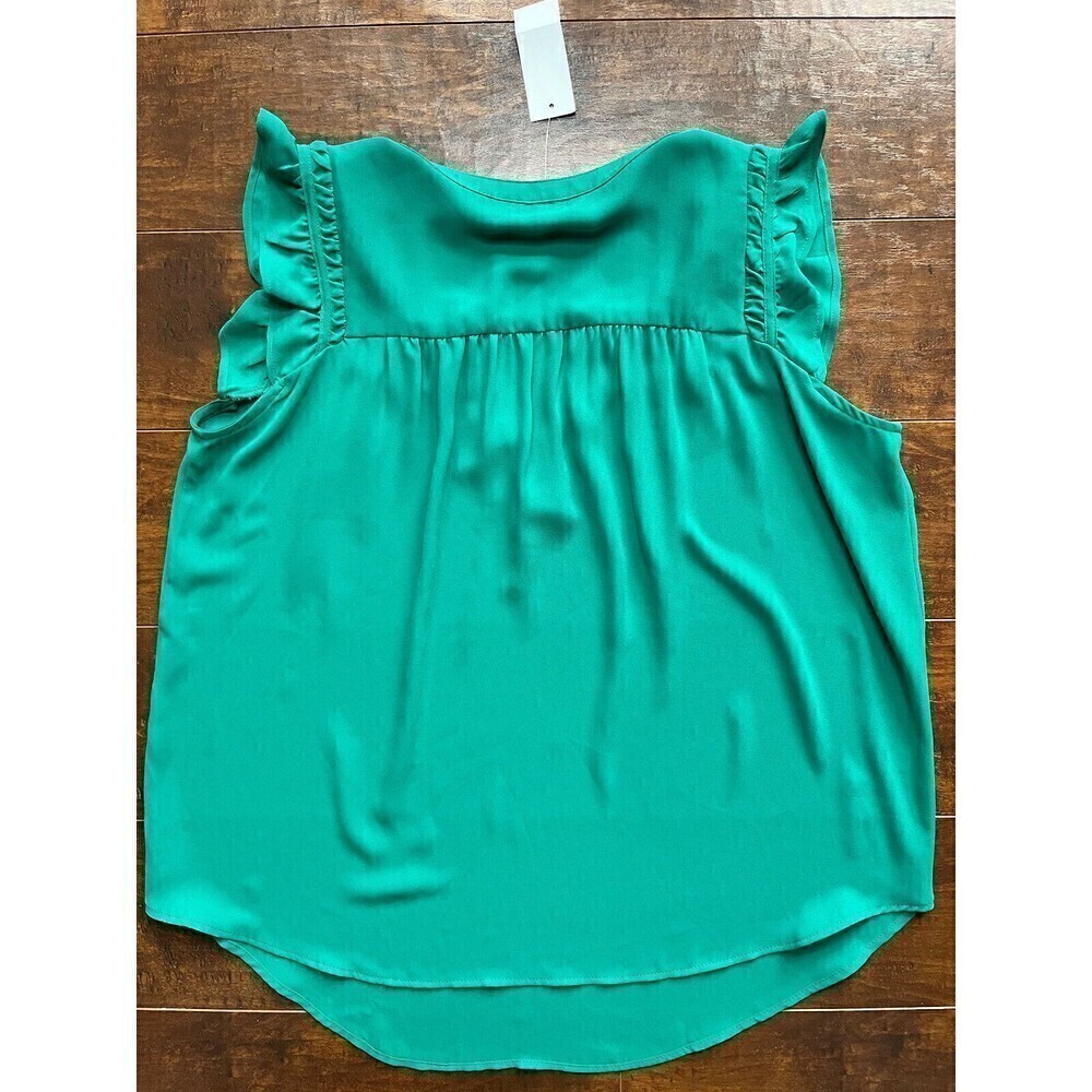 Loft Womens Sleeveless Tank Blouse Top NWT Green Size XS - Picture 4 of 5